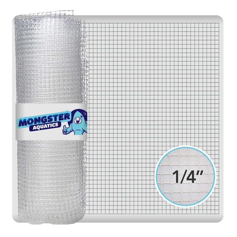 Clear Mesh Netting Material - 4'x5' - Plastic Mesh Screen Netting for Fish Aq...