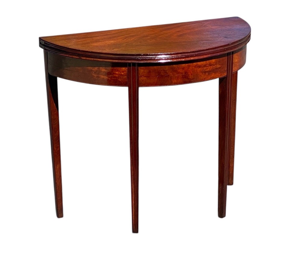 Antique Hepplewhite Mahogany Card Table / Console Table
