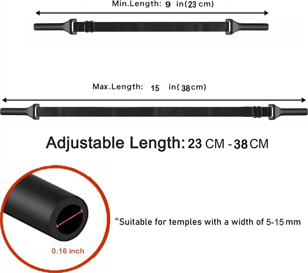 Adjustable Glasses Strap - 4 Pack No Tail Eyeglass Straps, Universal Fit Rope Ey
