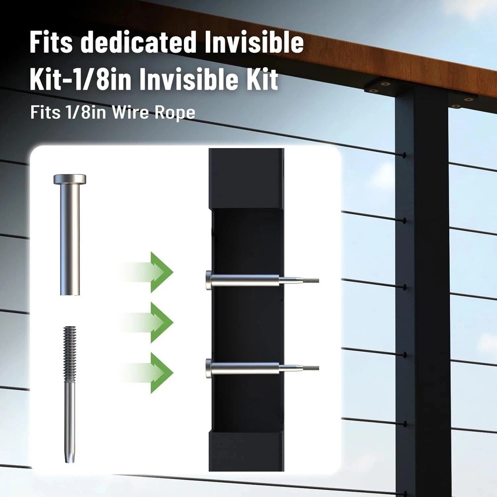 Cable Railing Intermediate Post 42" - 316 Stainless Steel Black Level Mid Post