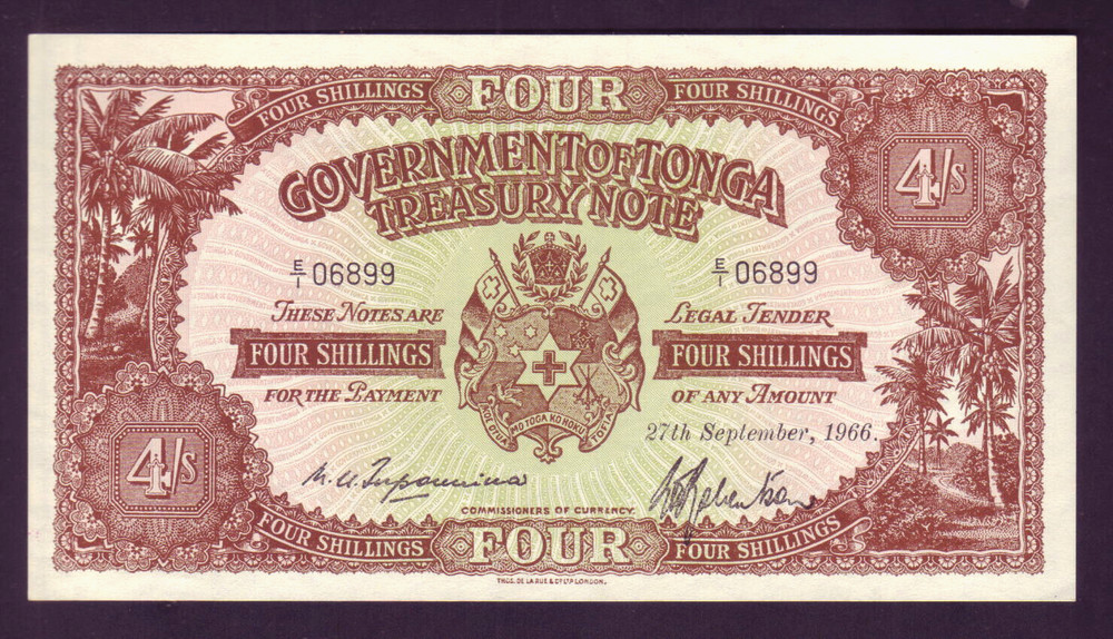 TONGA P-9a. 1966 4 Shillings..  aU-UNC