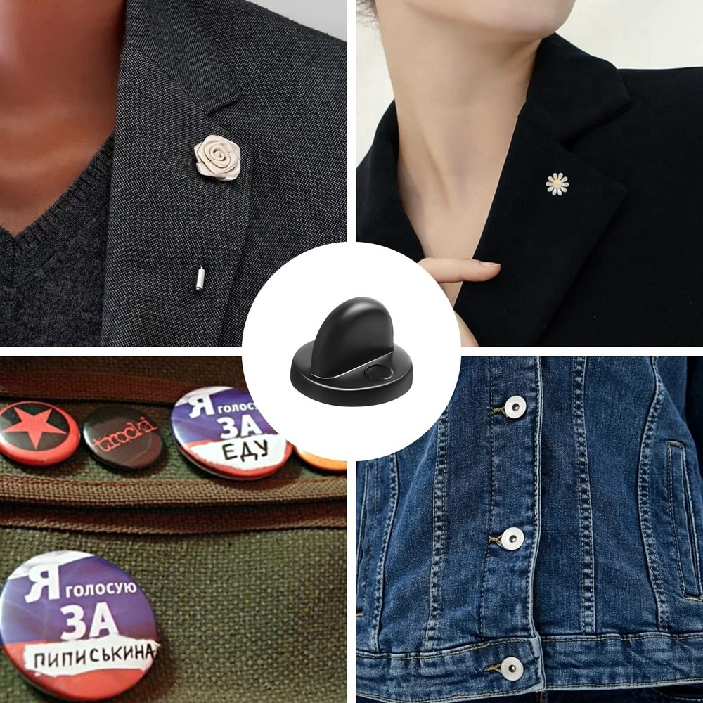 150Pcs Black Rubber Pin Backs Locking, Locking Pin Backs with Storage Case, P...