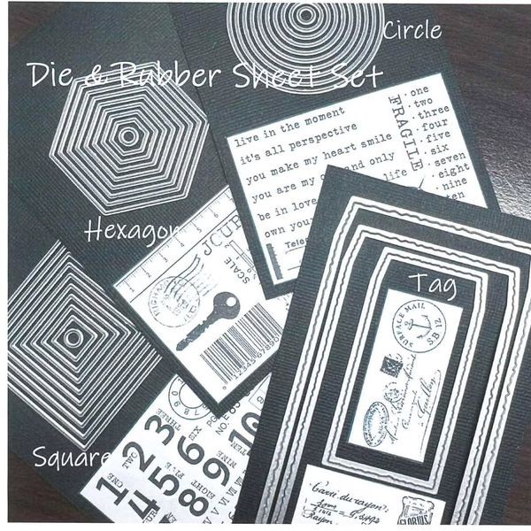Die & Rubber Stamp Set / Tag