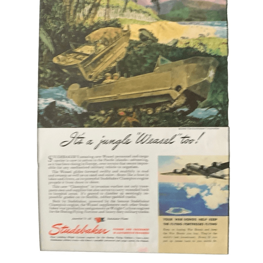 Vintage 1945 Studebaker Jingle Weasel Ad Advertisment
