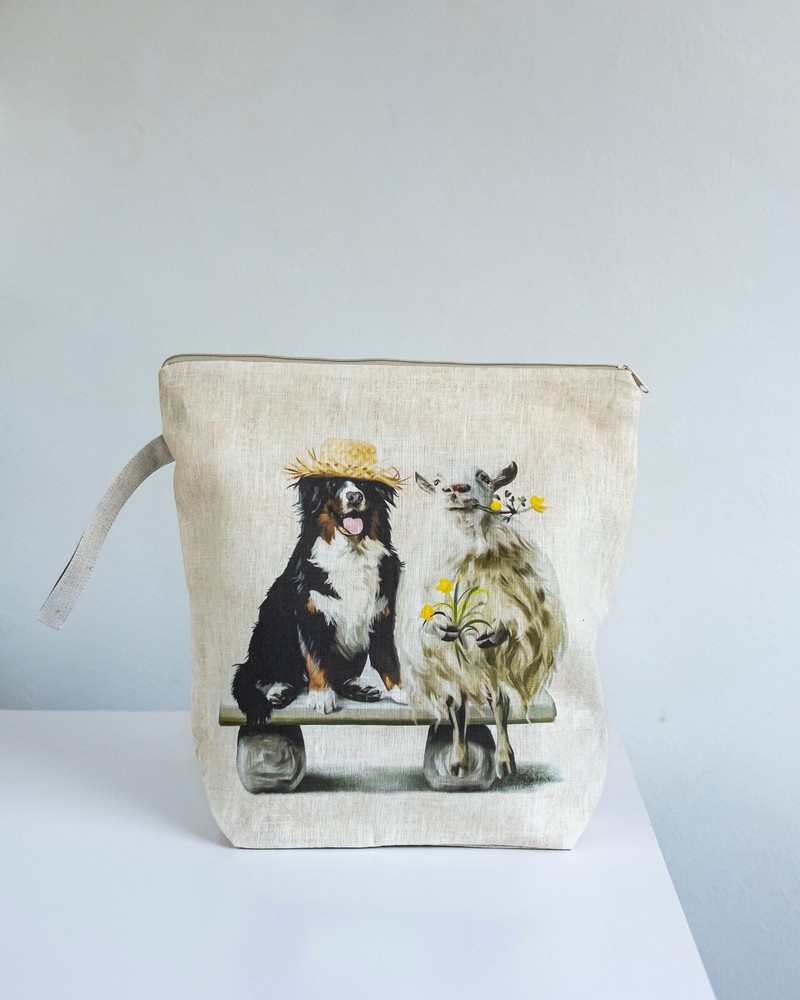 Knitter project bag. Large Project Bag with zipper. Yarn organizer