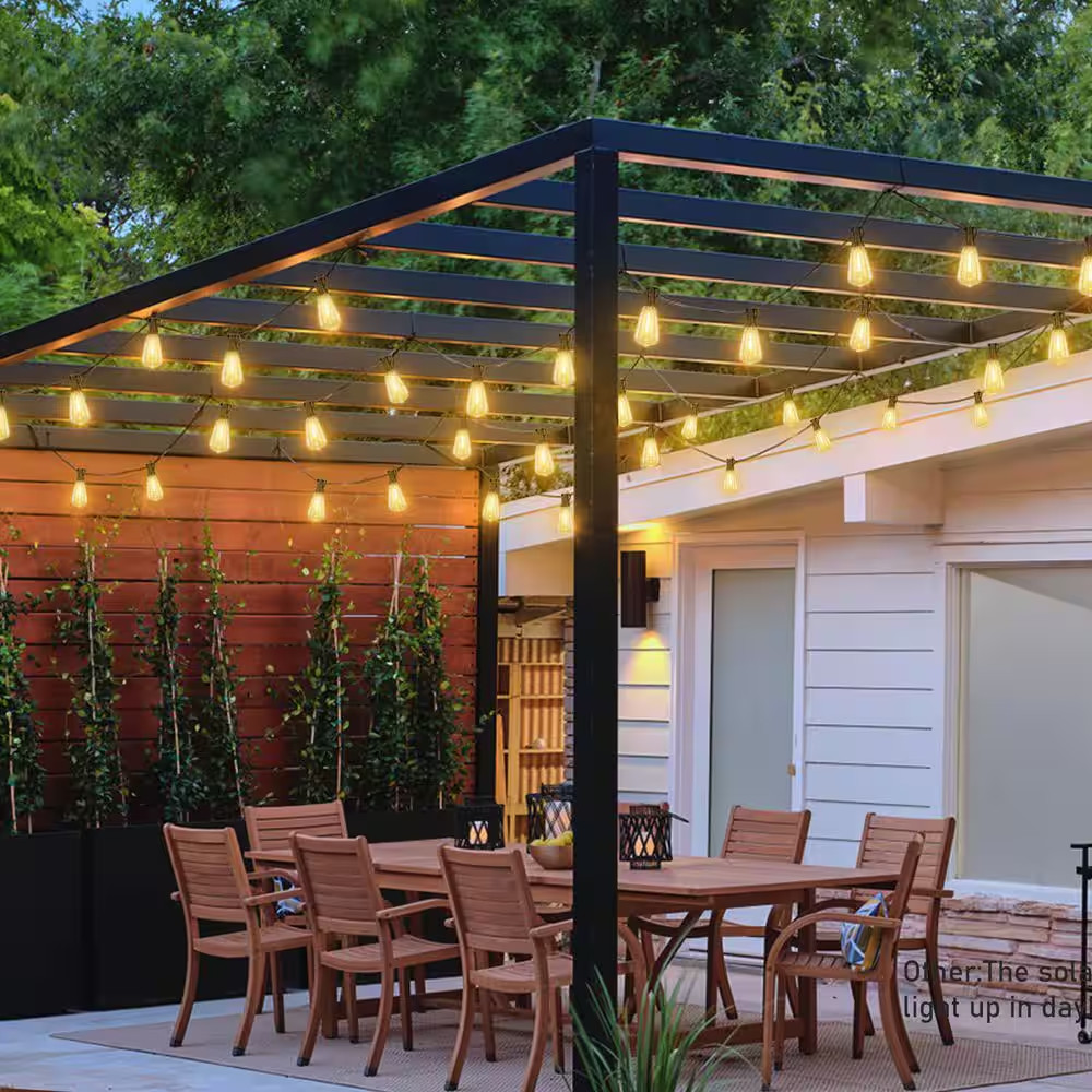 LED Outdoor String Lights 100FT Vintage Edison Bulbs Shatterproof Plug In