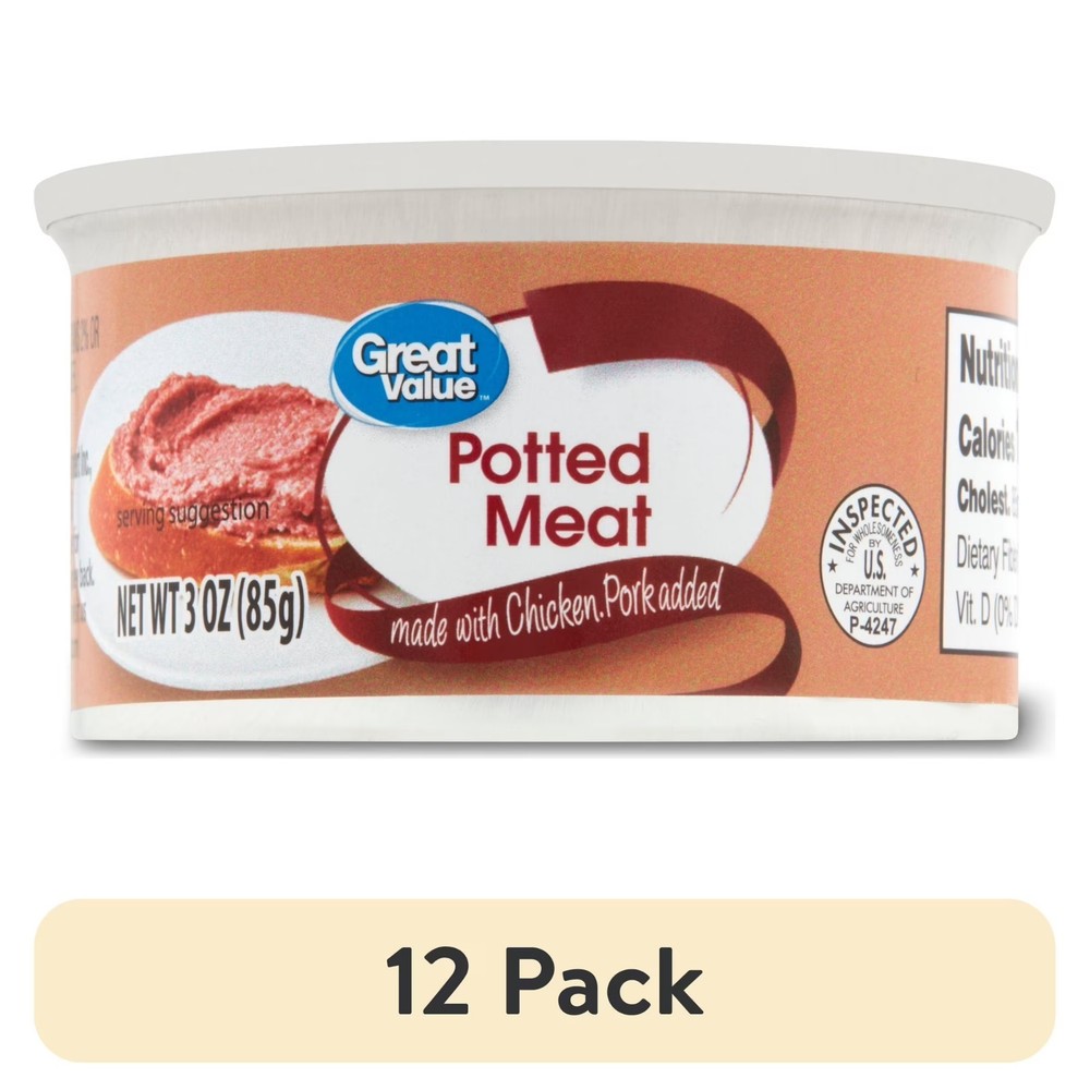 (12 pack) Great Value Potted Meat, 3 oz, Free Shipping....
