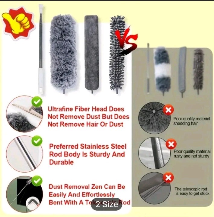 4 Pc Microfiber Duster For Fans, High Ceilings