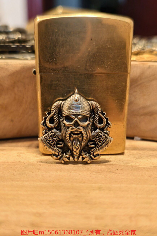 Skull Brass Emblem DIY for Kerosene Lighter Not Include Lighter