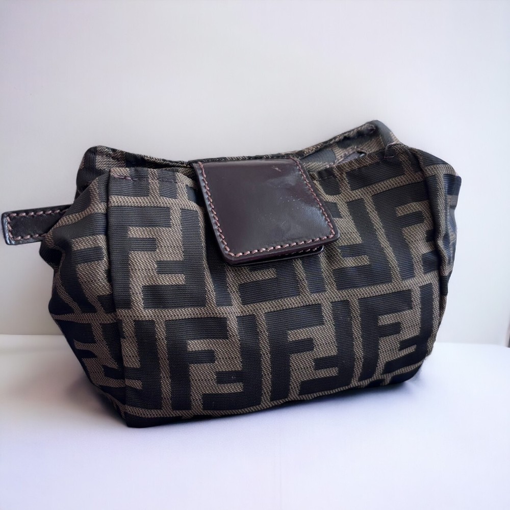 Fendi Zucca Pouch Accesary Purse Authentic