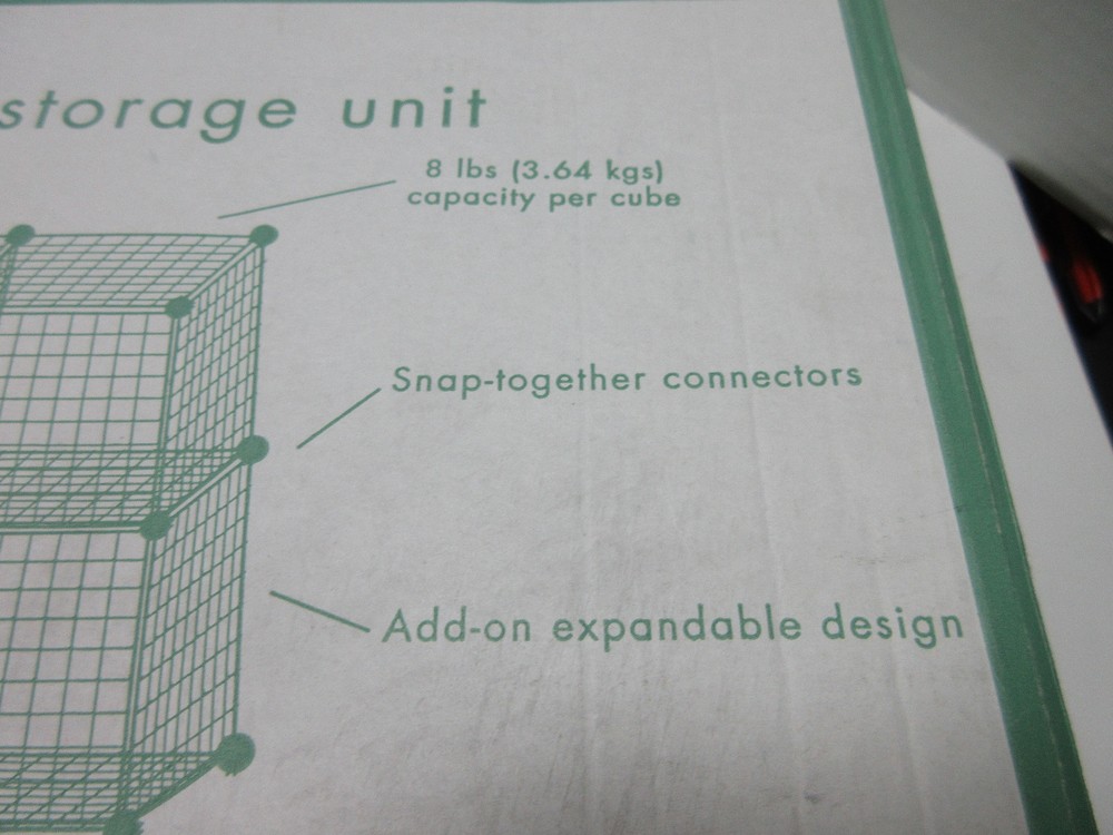 Floor Standing 6 Cube CHROME Storage Unit Garage Office Organizer