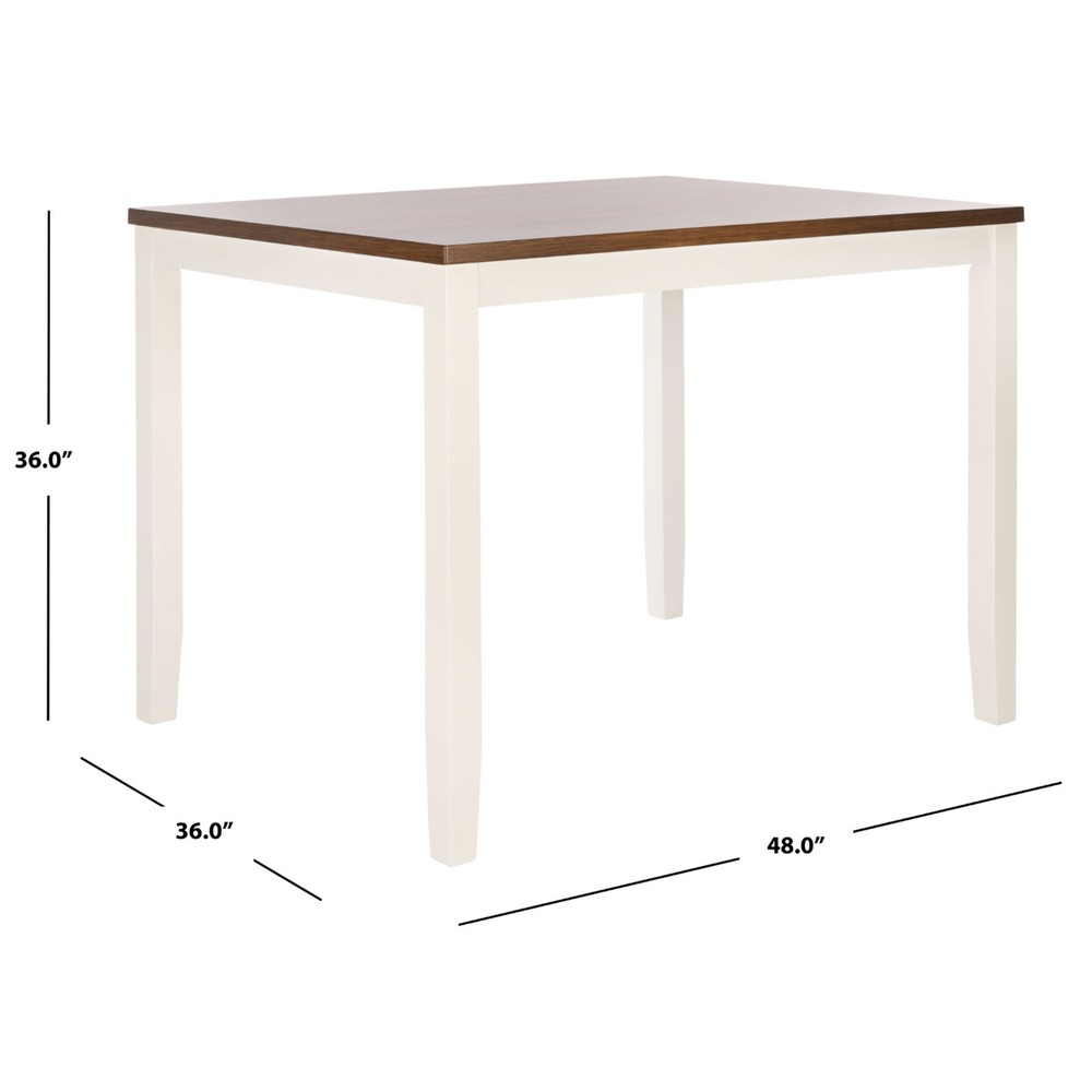 SAFAVIEH Izzy Rectangle Counter Table | White / Natural |