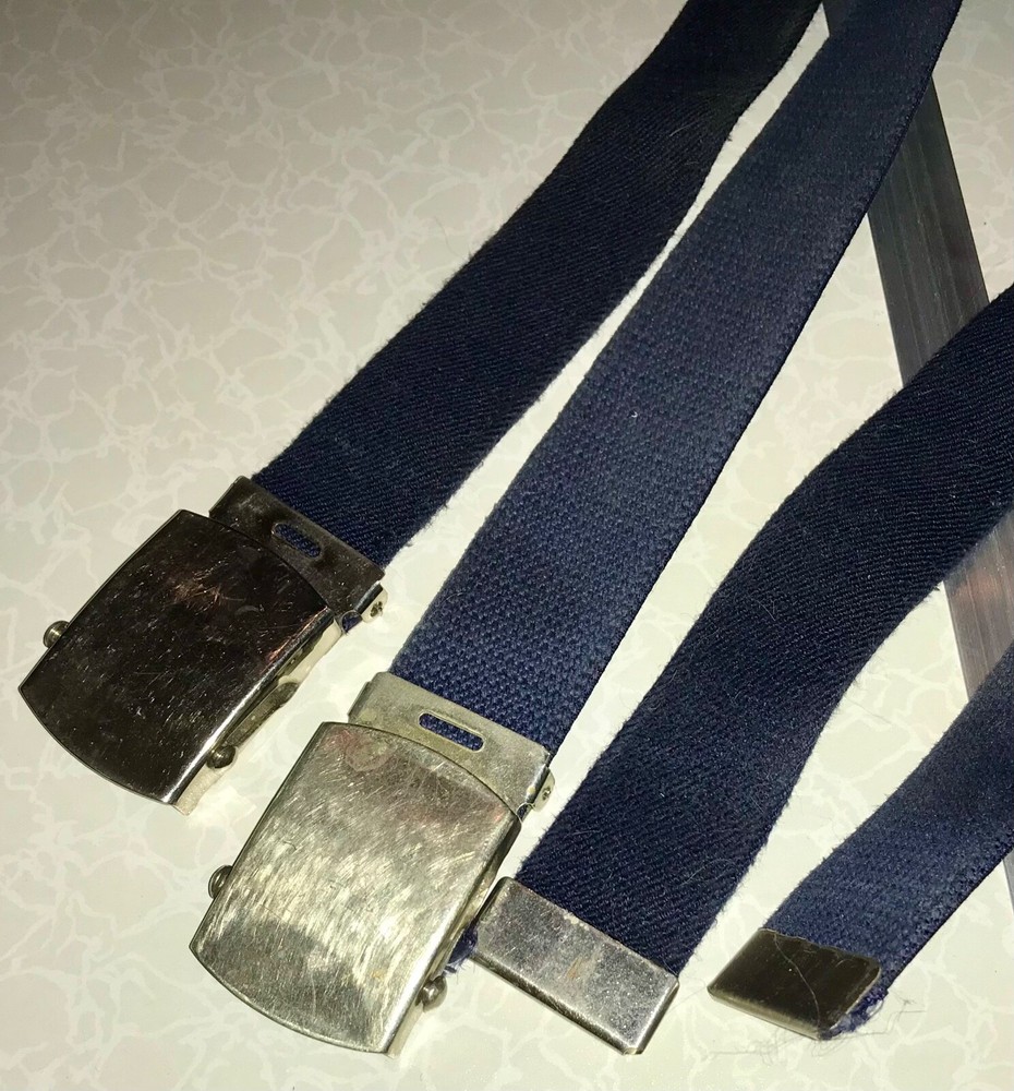 2 Vintage 38” Cloth Military Belts