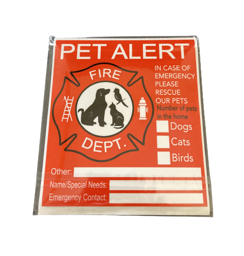 Pets Inside Alert - Rescue - Emergency - Fire Window Stickers / 4 Pack
