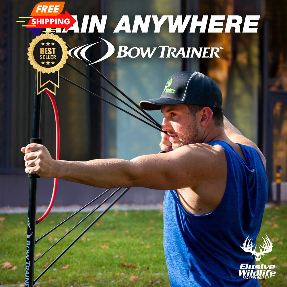 Bow Trainer Resistance - Adjustable Archery Training Tool OSFA, Black