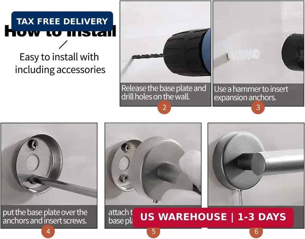 10pcs Bathroom Hardware Set, Brushed Nickel Bathroom Hardware Set, Including 16"