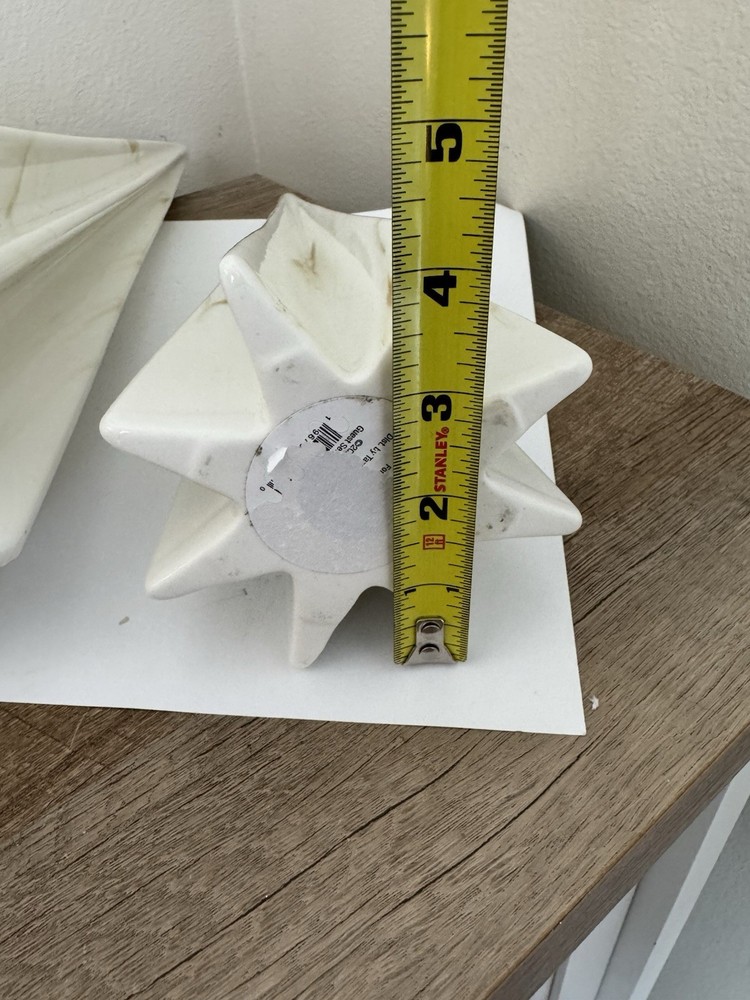 Threshold White Marbled Ceramic Tabletop Christmas Trees Set Of 2