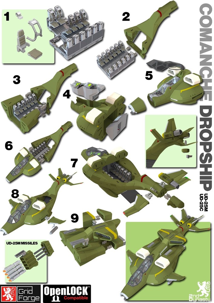 2nd Dynasty 15mm Wolfram UD-25M Comanche Dropship