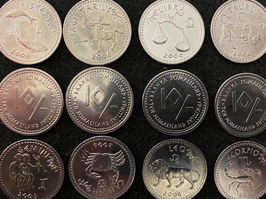 Somaliland 12 Coins Set – Zodiac UNC