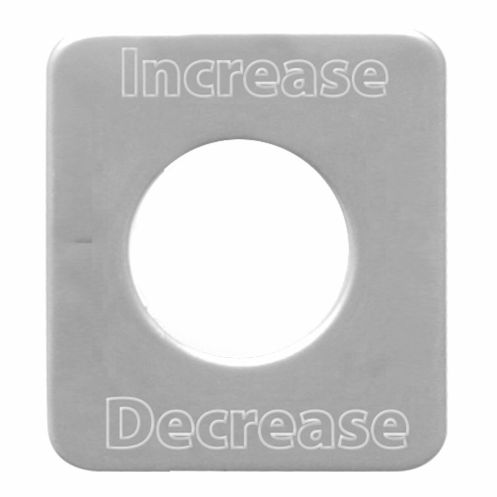 GG Switch Plate for Kenworth Increase Decrease Stainless Block Letters #68581