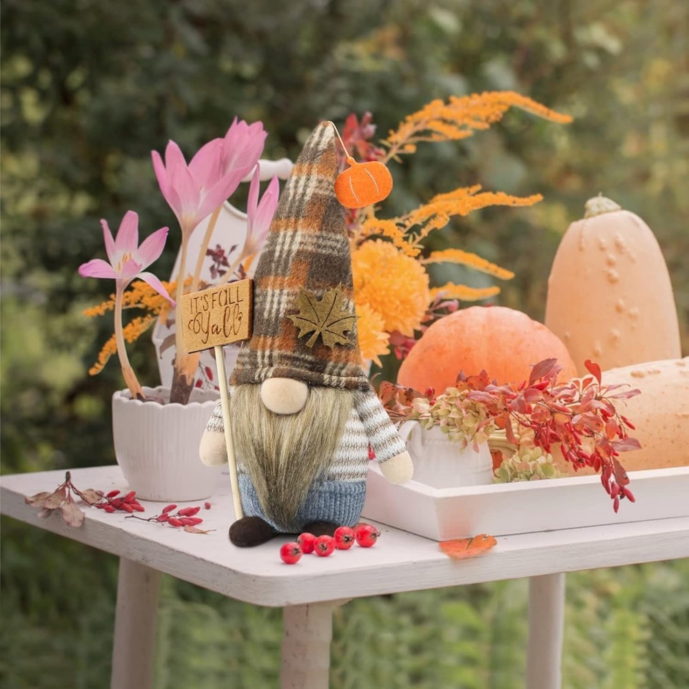 ehydy Fall Gnomes Decorations Harvest Maple Leaf Gnome Handmade Decor