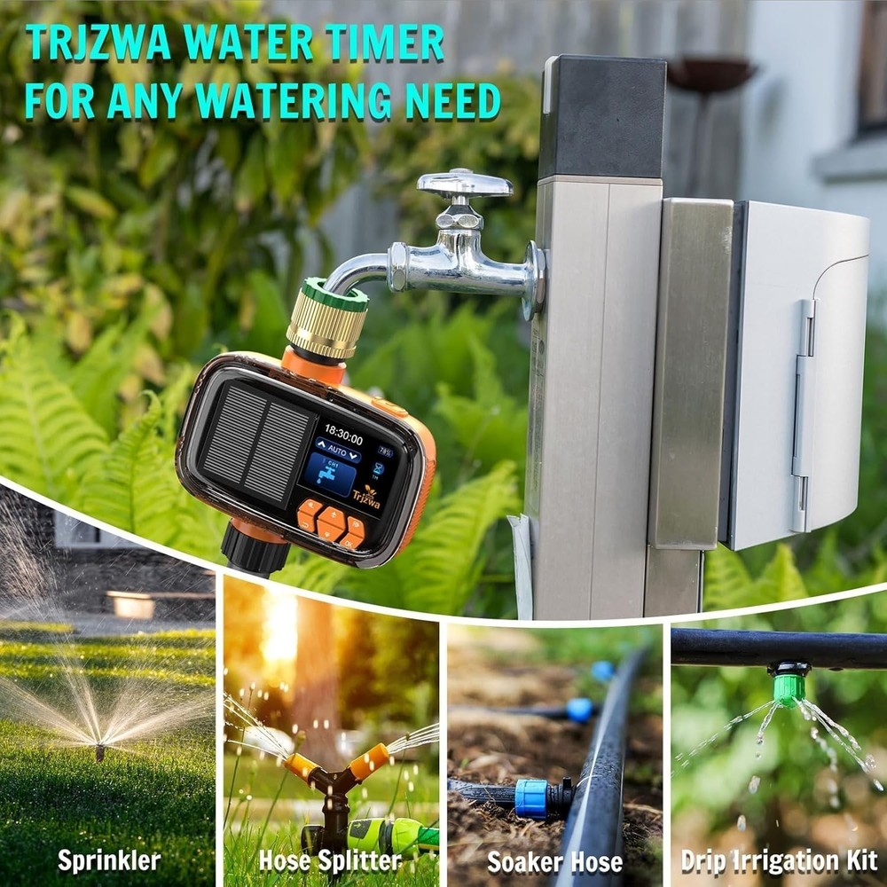Solar Sprinkler Timer for Smart Hose Timer with Rain Delay/Manual/Automatic