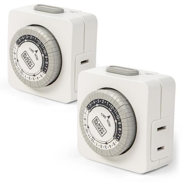 BLACK+DECKER Indoor Light Programmable Outlet Timers Analog Timer Outlet 2-Pack