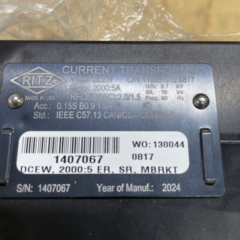 Ritz DCEW 3000 Amp Current Transformer DECW RATIO 2000:5A