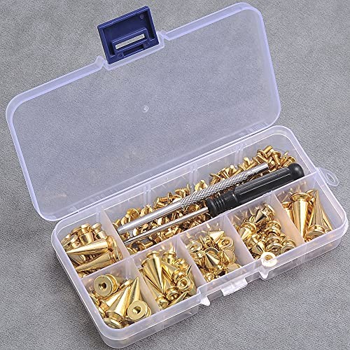 70 Sets Mixed Shape Spikes and Studs Assorted Sizes Tree Spikes Mixed 70Pcs