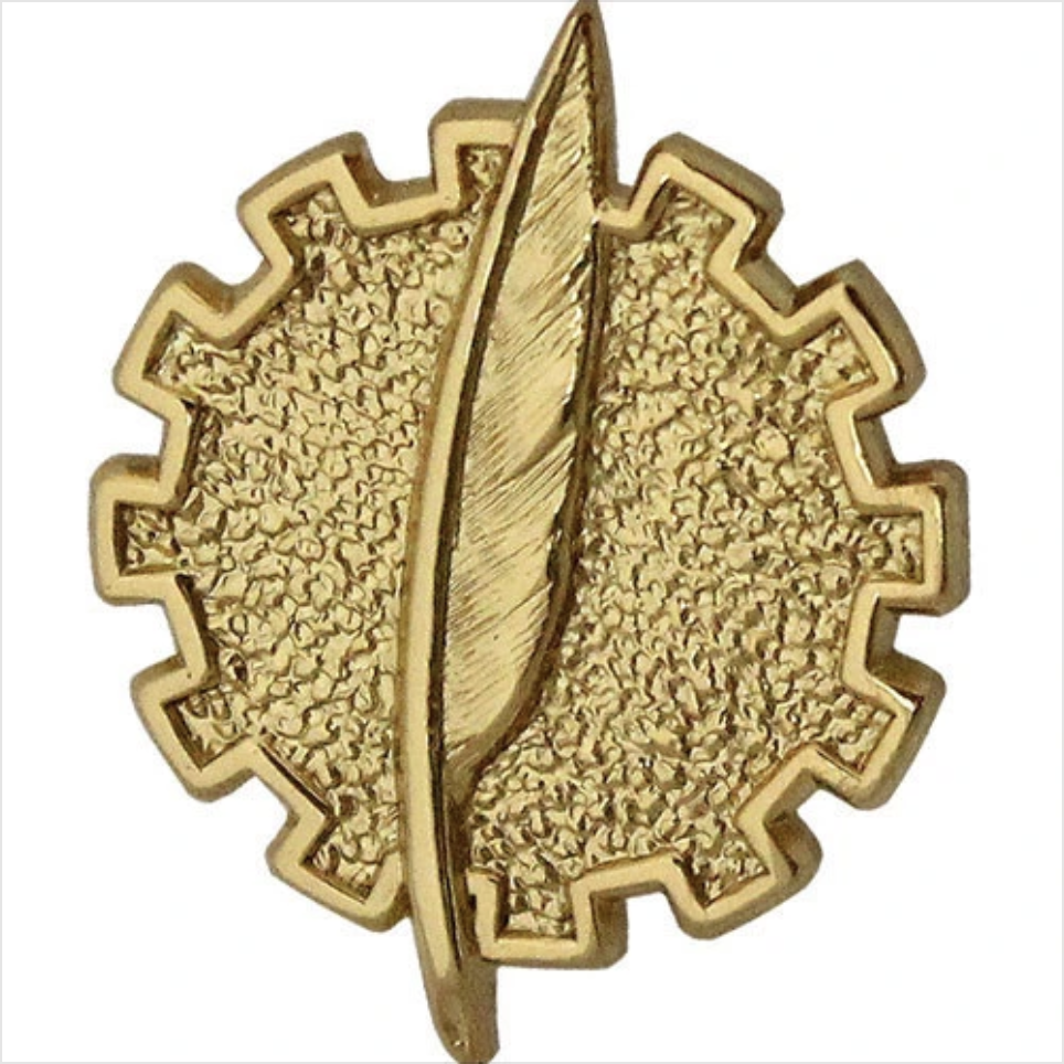 GENUINE U.S. NAVY COLLAR DEVICE: PROCESSING TECHNICIAN - GOLD