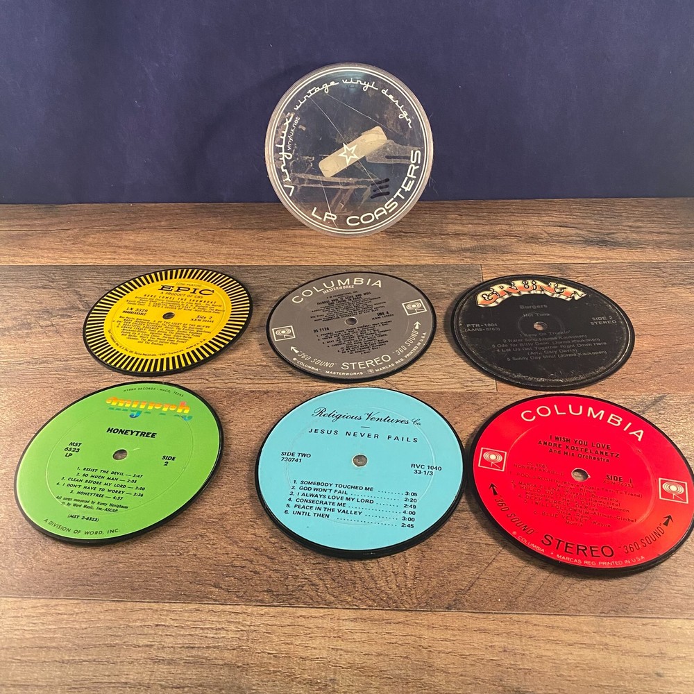 VINYLUX.NET 6 LP COASTERS WITH ORIGINAL PLASTIC CASE