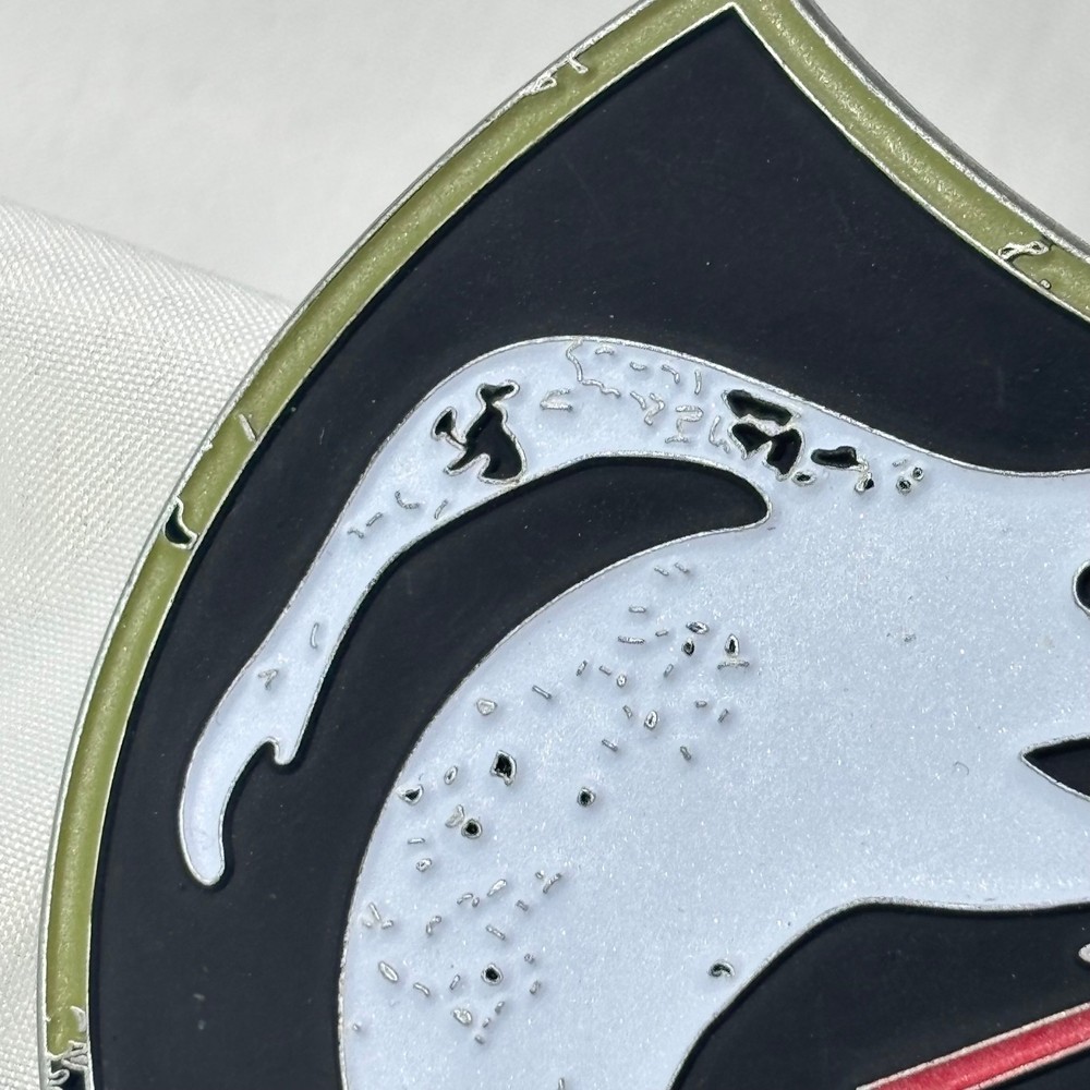K-9 Unit Shield Shape Challenge Coin Ghost With Sparks
