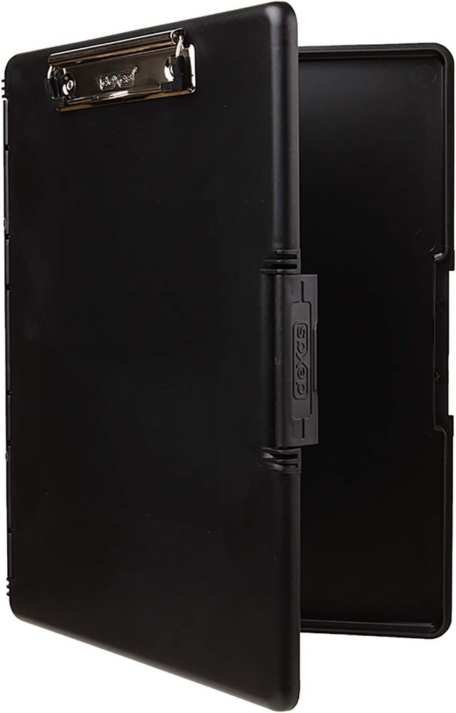 Slimcase 2 Plastic Clipboard with Storage and Side Opening, Black, Office Sup...