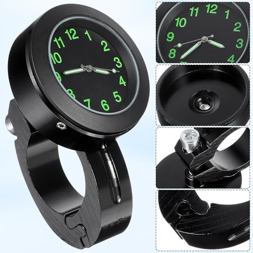 Mini Waterproof 7/8" Motorcycle Handlebar Clock Digital Mount, Black