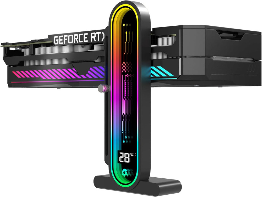 GPU Support Bracket Adjustable Height 35-157mm Magnetic Base Silicone Pad Temp