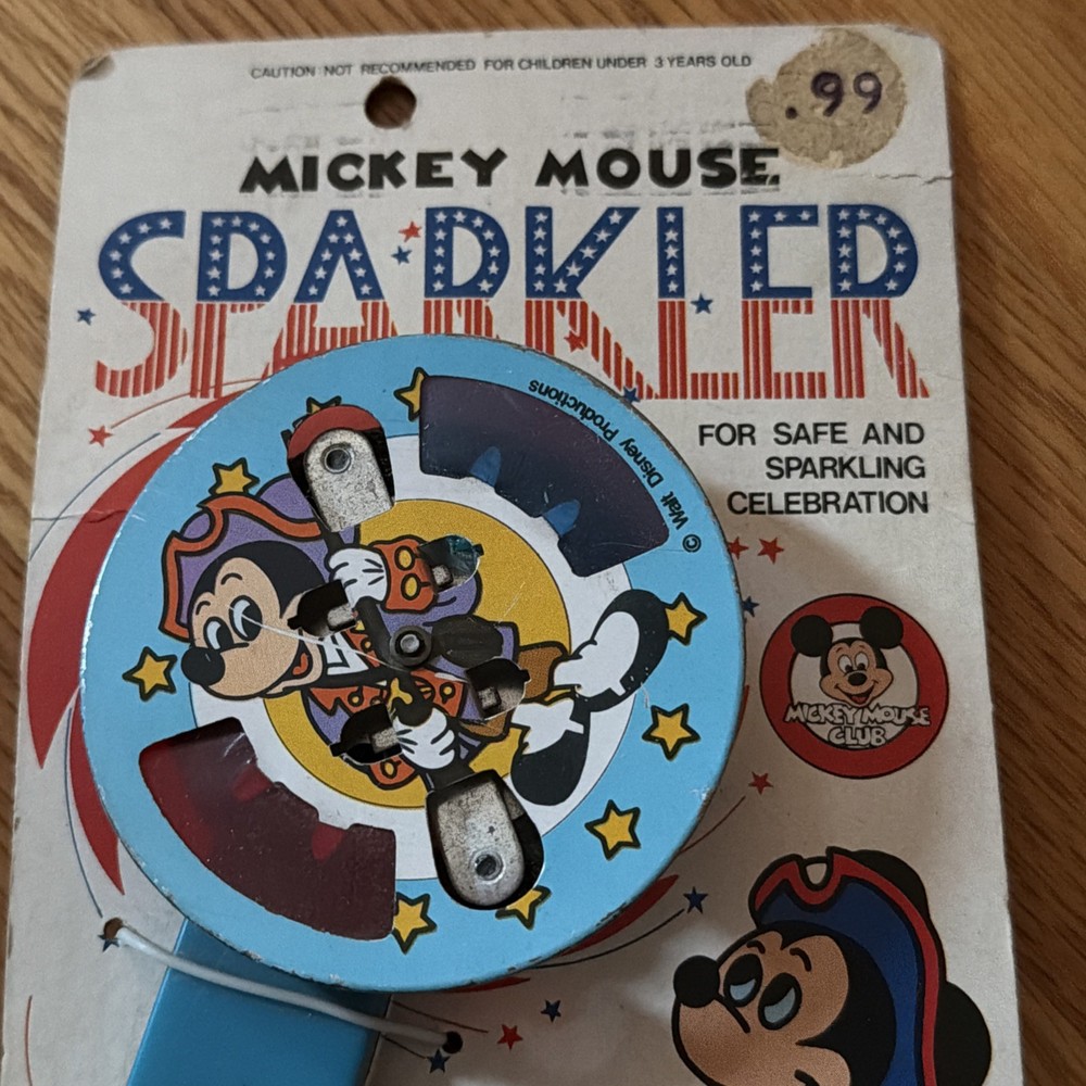 Vintage Disney Mickey Mouse Sparkler In Original Package