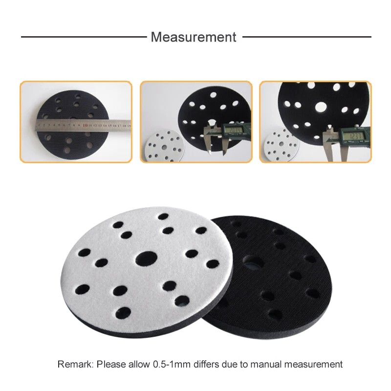 4Pcs 6" Hook & Loop Soft Sponge Sanding Disc Backing Pad Interface Pads 15-Holes