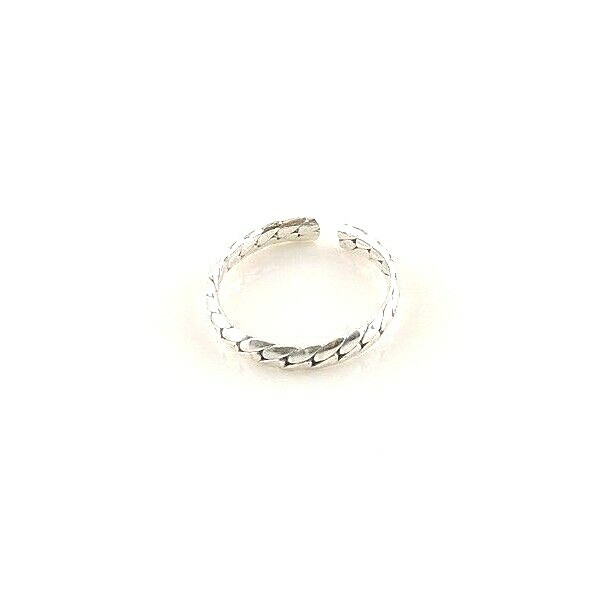 Size 4 Adjustable Sterling Silver Herringbone Toe - Midi Ring