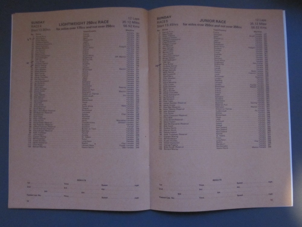 Silverstone British Motorcycle Grand Prix programmes 1976-1981