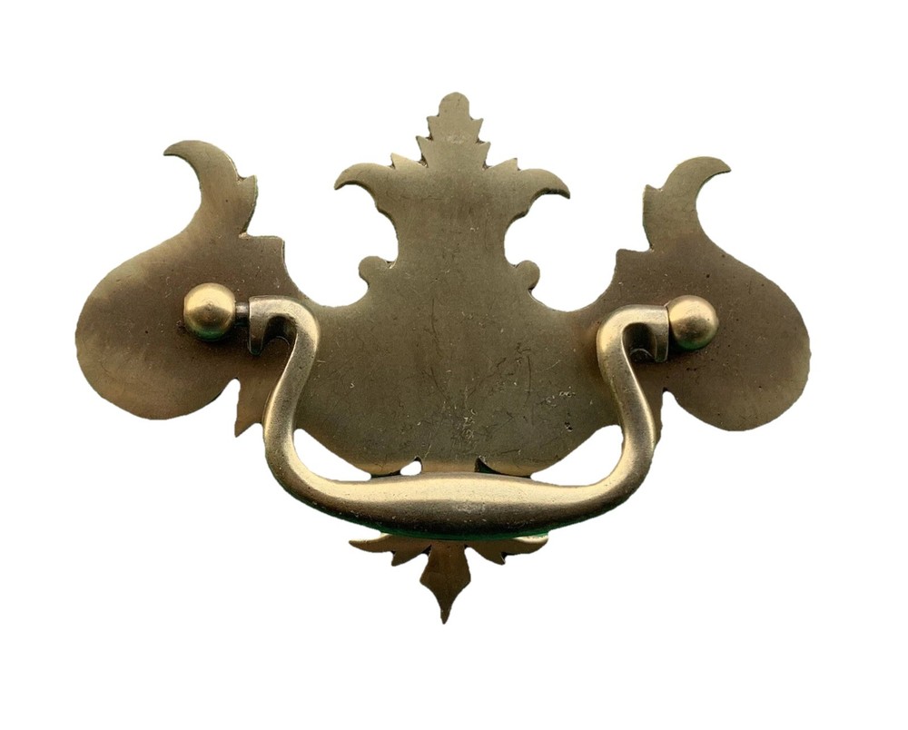 RARE Antique Hardware Brass Colonial Chippendale Batwing  Drawer Pull 3”centers