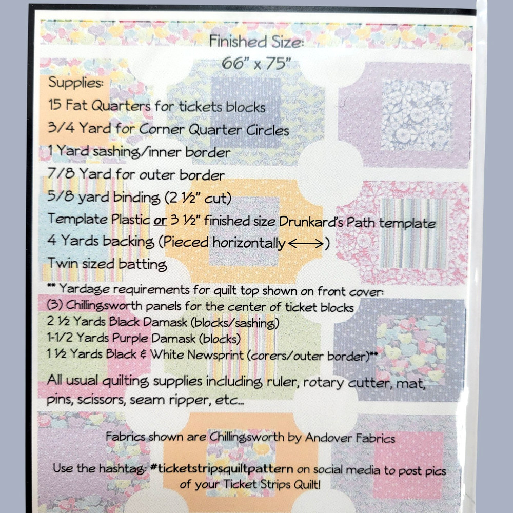Sew Many Creations 2014 Ticket Strips #810 Quilt Pattern RARE