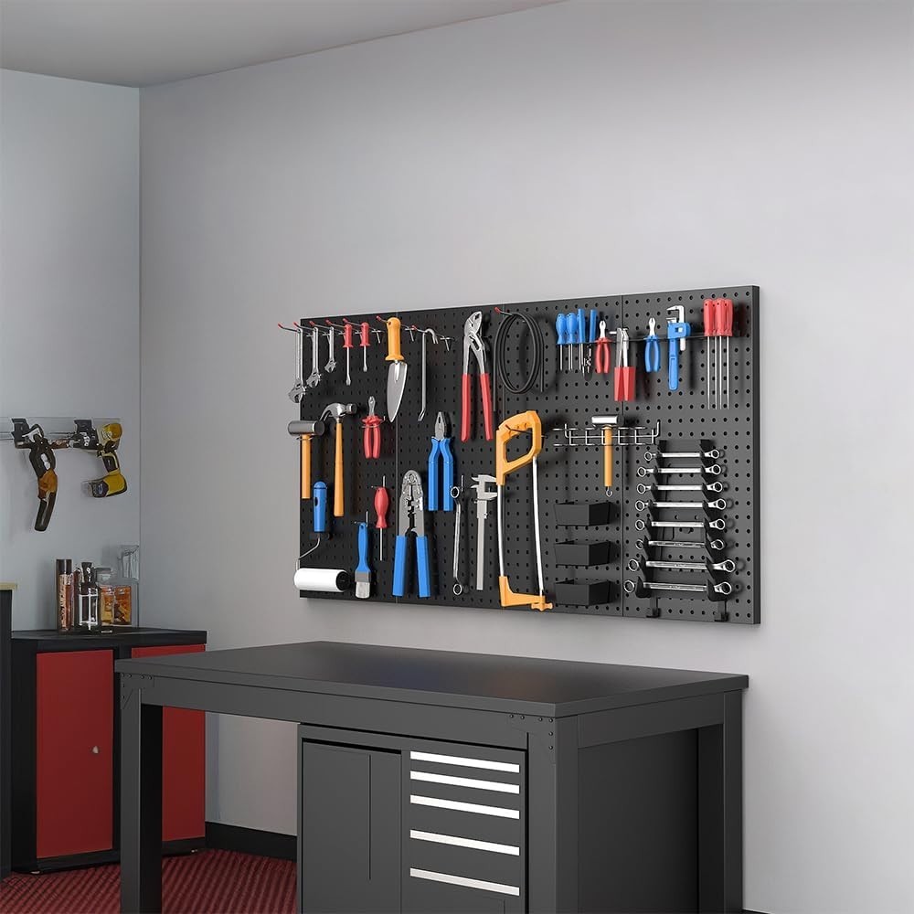 Metal Pegboard Wall Panels - Garage Tool Storage
