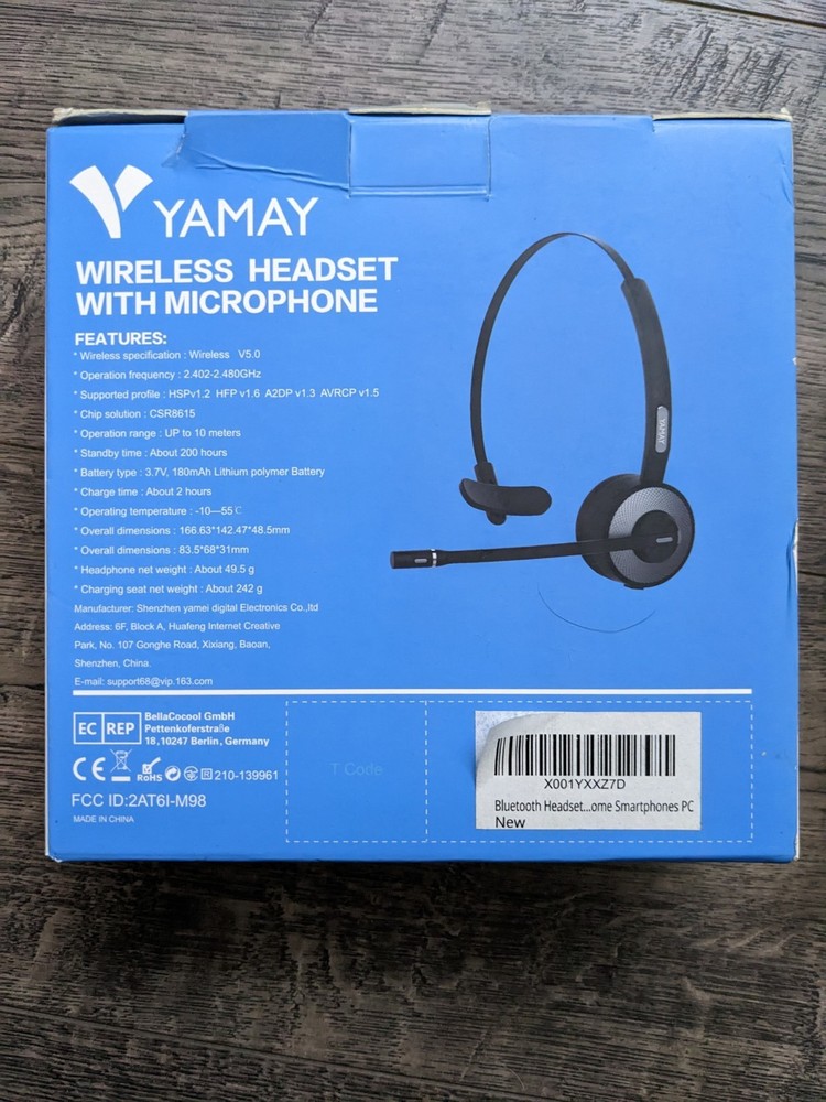 Yamay M98 Bluetooth Wireless Headset with Mic Rechargeable