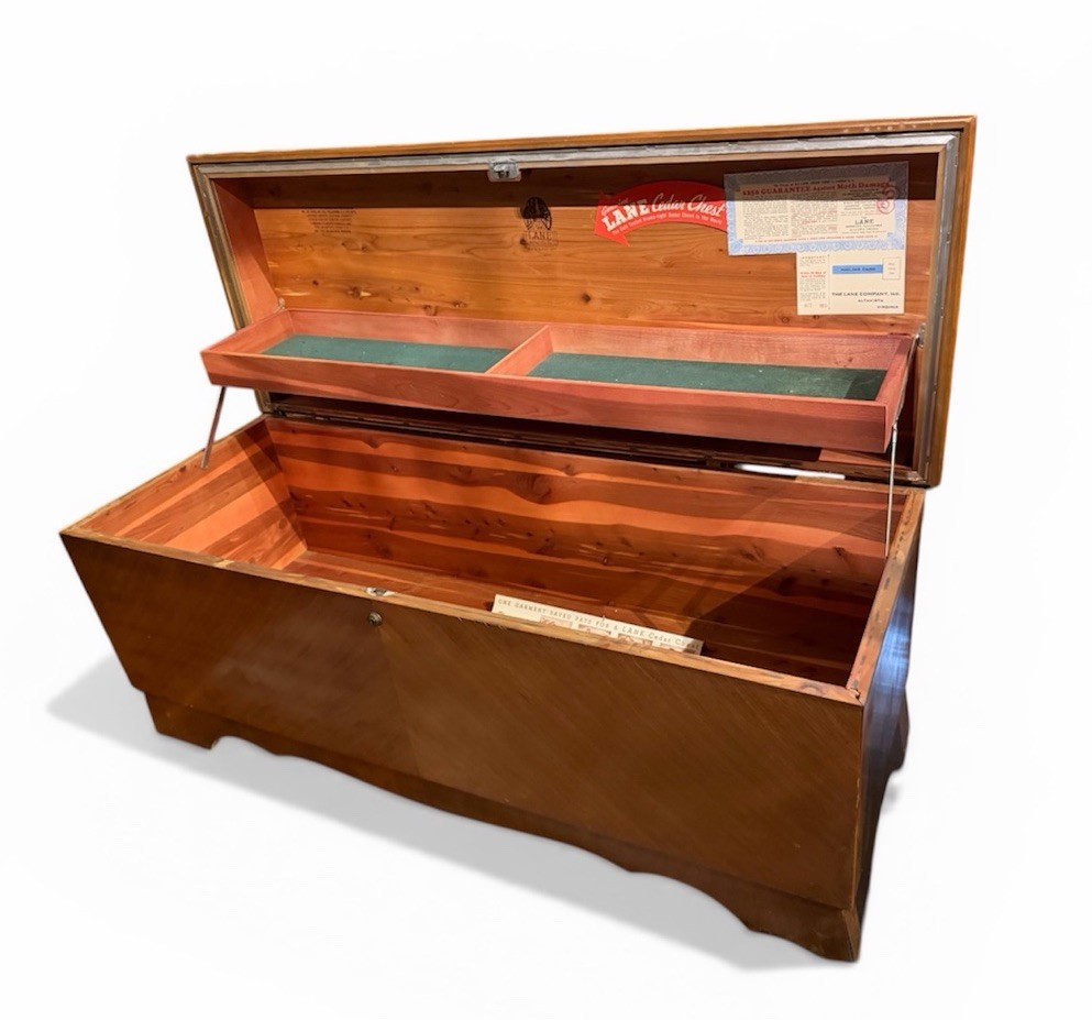 Antique Cedar Lined Hope Chest with Original Documents Victorian Storage Trunk