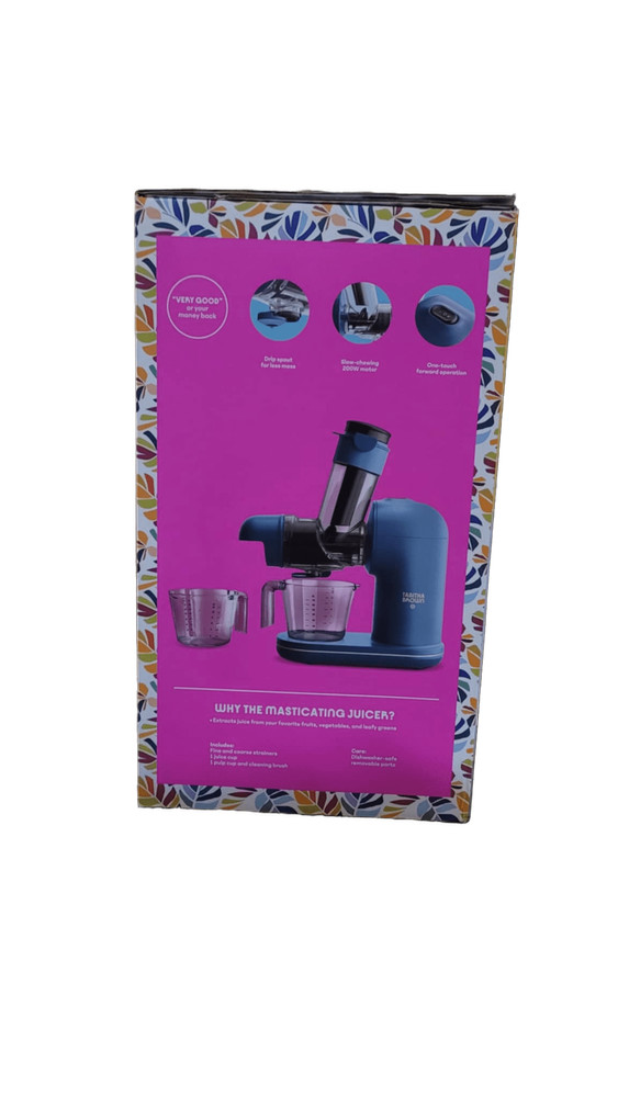 Tabitha Brown Electric Masticating Juicer Dark Teal Blue