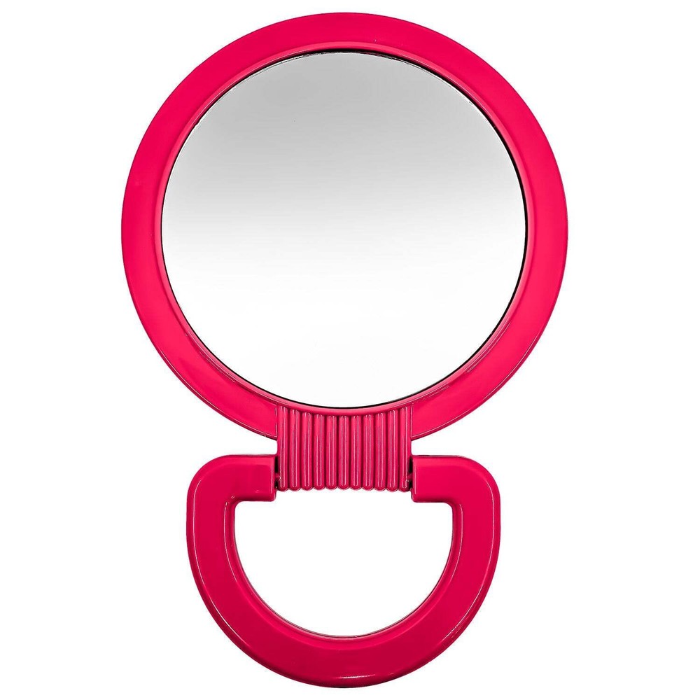 Pink 5" Double Sided Cosmetic Mirror with Swing Handle: 1 Pack