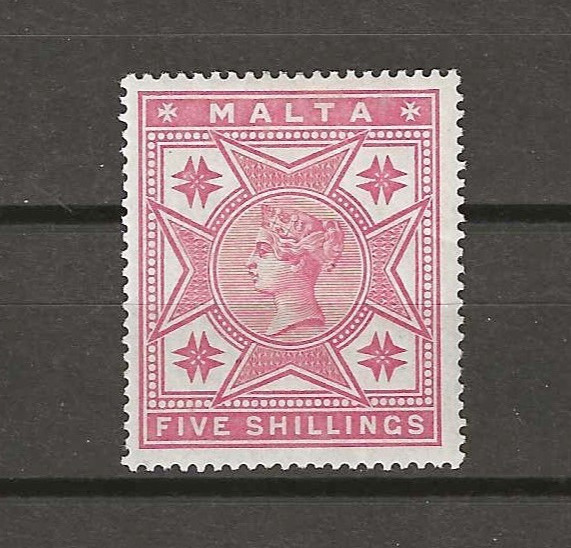 MALTA 1886 SG 30 5s Rose MINT