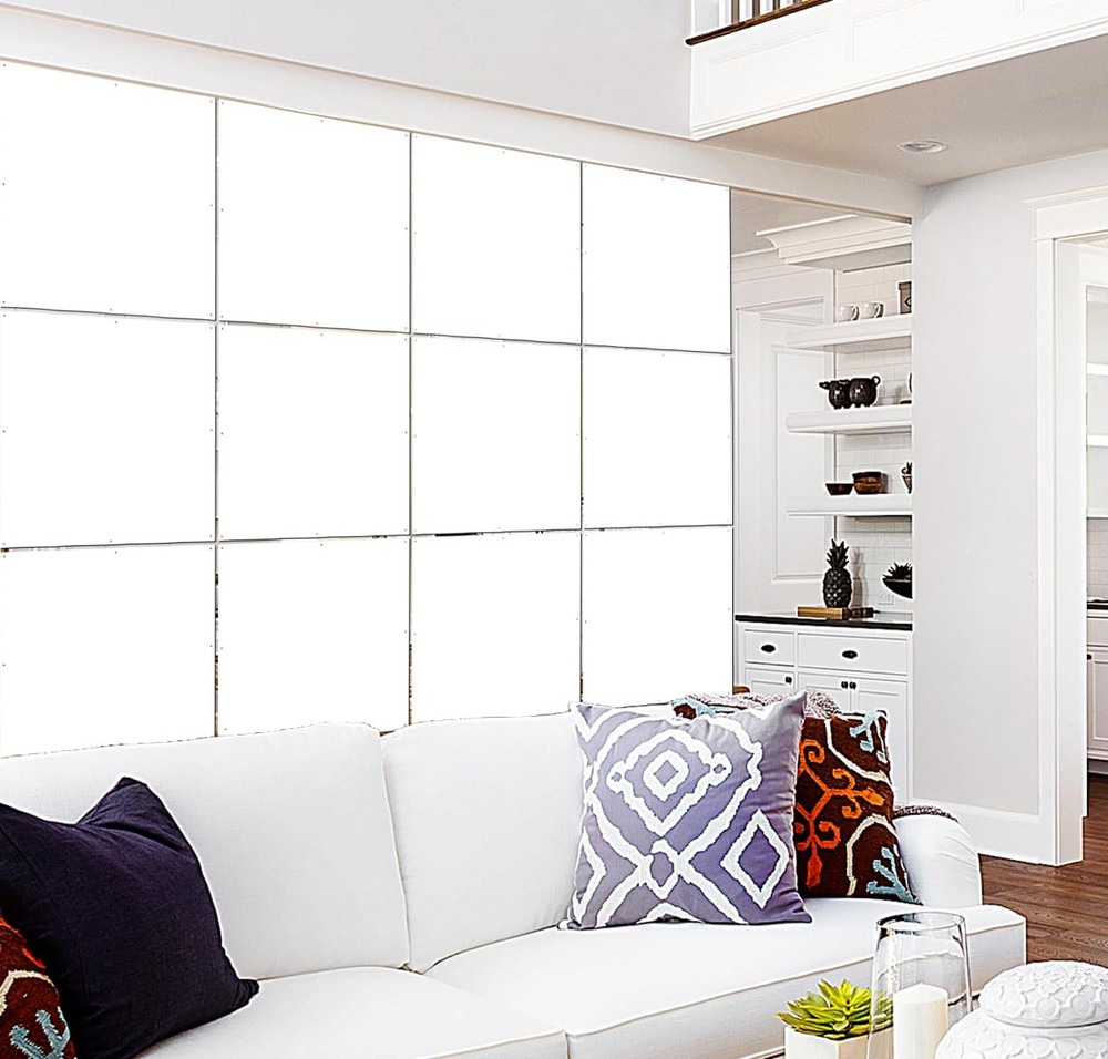 Solid Hanging Room Divider,12 Pieces Solid Board Screen Panels White Home Dec...