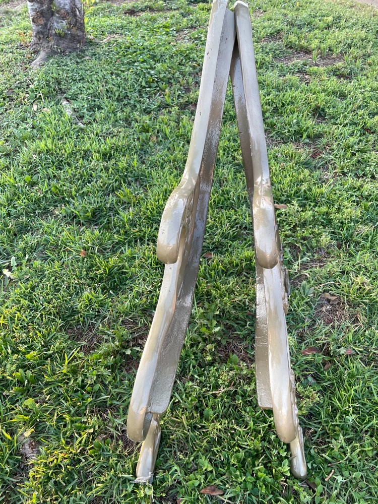 Vintage Solid Brass Bench Ends One Pair