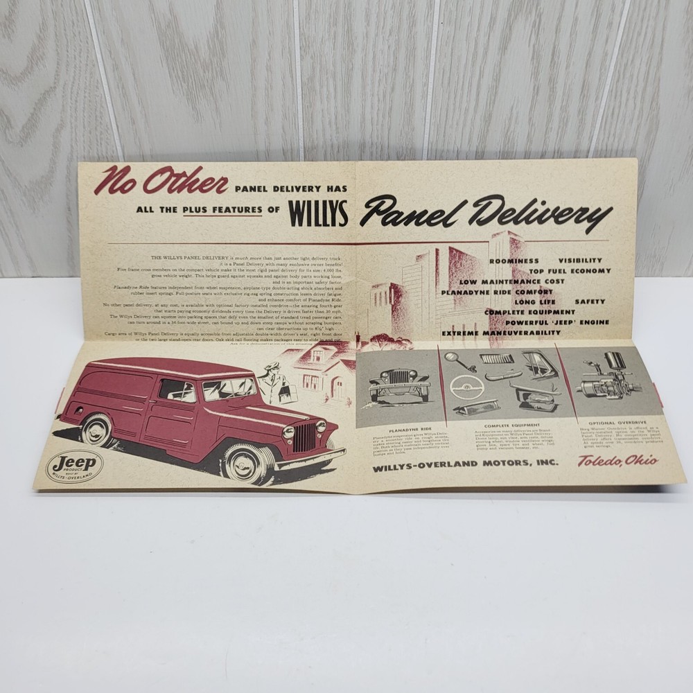 1950's? Willys Jeep Panel Van Sales Advertising Brochure